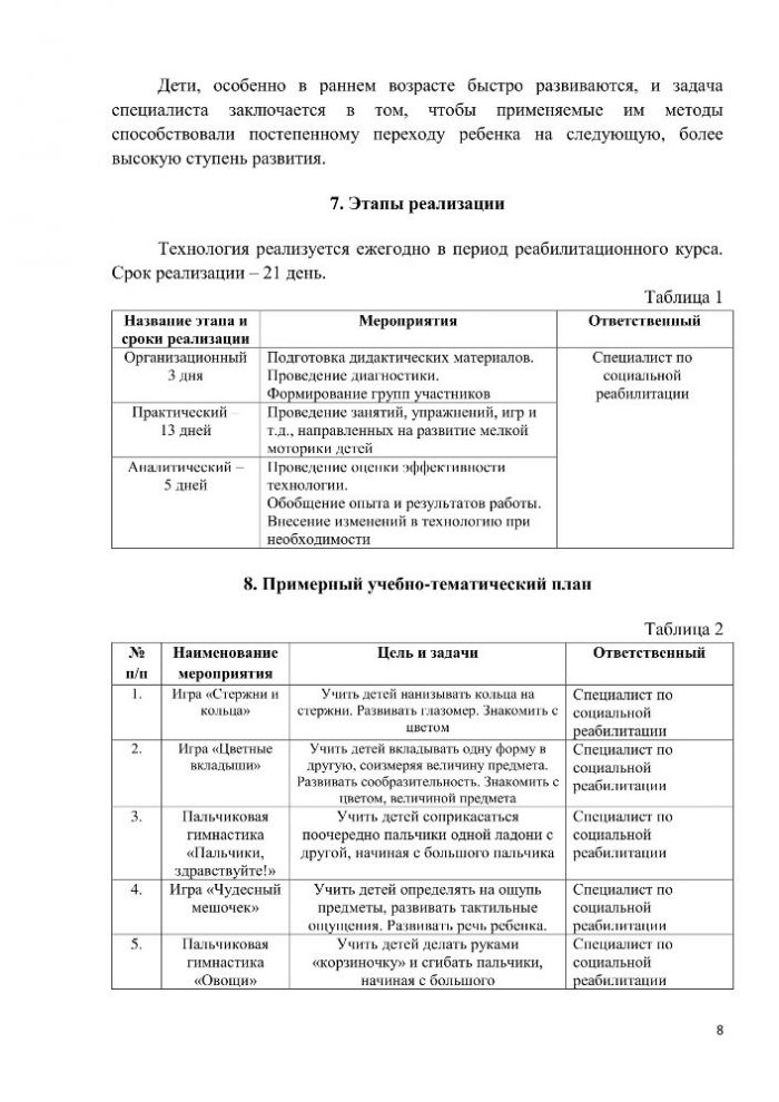 Технология «Сенсомоторное развитие ребенка раннего возраста»